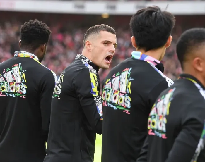 Framed Print : Arsenal's Granit Xhaka Gears Up for Arsenal v Nottingham Forest Clash (2022-23) Framed Print : Arsenal's Granit Xhaka Gears Up for Arsenal v Nottingham Forest Clash (2022-23)