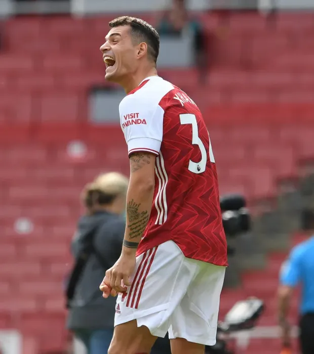 Framed Print : Arsenal's Granit Xhaka Gears Up for Arsenal v Watford Premier League Clash (2019-20) Framed Print : Arsenal's Granit Xhaka Gears Up for Arsenal v Watford Premier League Clash (2019-20)