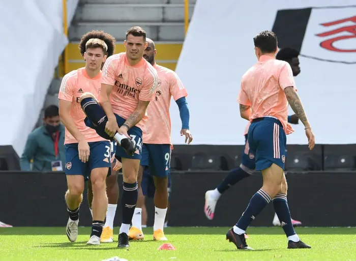 Framed Print : Arsenal's Granit Xhaka Gears Up for Fulham Clash in Premier League 2020-21 Framed Print : Arsenal's Granit Xhaka Gears Up for Fulham Clash in Premier League 2020-21