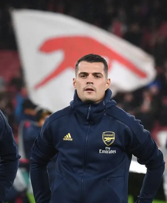 Framed Print : Arsenal's Granit Xhaka Prepares for Europa League Clash Against Eintracht Frankfurt