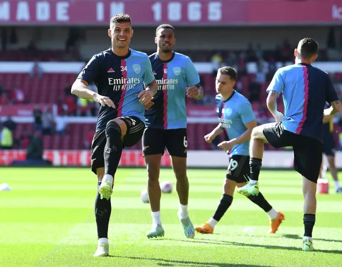 Framed Print : Arsenal's Granit Xhaka Prepares for Nottingham Forest Showdown - Premier League 2022-23