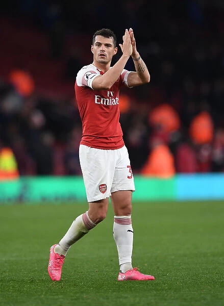 Arsenal's Granit Xhaka Rallies Fans After Arsenal v Leicester City Premier League Match