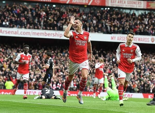 Arsenal's Granit Xhaka Scores Third Goal in Arsenal FC vs Crystal Palace Premier League Match, 2022-23