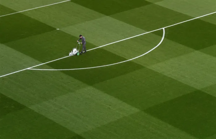 Framed Print : Arsenal's Groundsmen: Battle Preparation – Readying the Emirates Pitch for Arsenal vs Manchester United (FA Cup Fourth Round) Framed Print : Arsenal's Groundsmen: Battle Preparation – Readying the Emirates Pitch for Arsenal vs Manchester United (FA Cup Fourth Round)