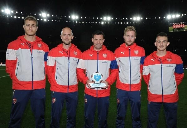 Arsenal's Groundsmen Receive Premier Groundsmen of the Season Award at Arsenal v Liverpool Match (2015-16)