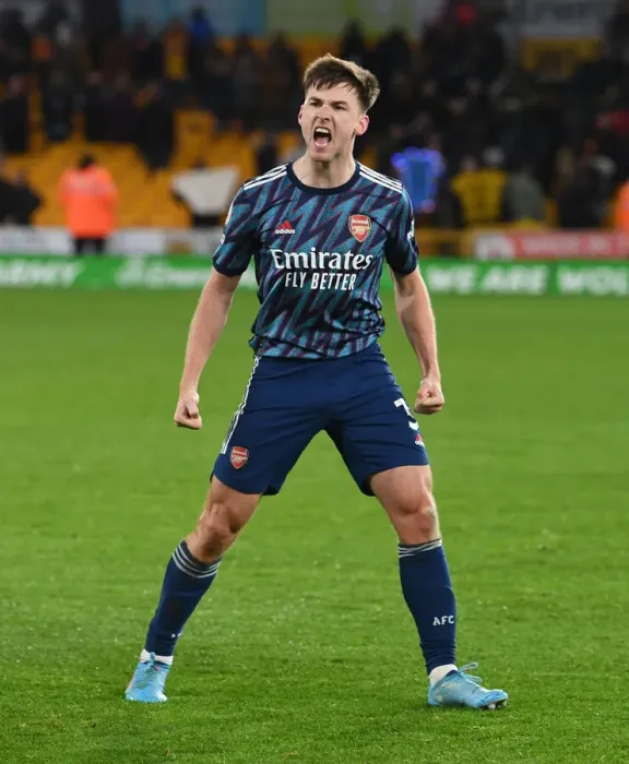 Framed Print : Arsenal's Hard-Fought Victory: Kieran Tierney Celebrates at Molineux Framed Print : Arsenal's Hard-Fought Victory: Kieran Tierney Celebrates at Molineux