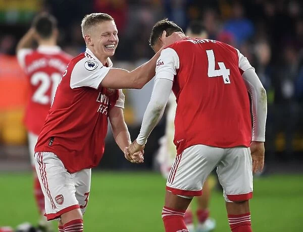 Arsenal's Hard-Fought Victory: Zinchenko and White Celebrate against Wolverhampton Wanderers (November 2022)