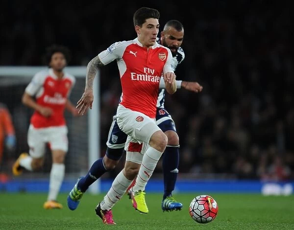 Arsenal's Hector Bellerin in Action during the Premier League Clash against West Bromwich Albion (2015-16)