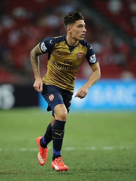 Arsenal's Hector Bellerin in Action against Singapore XI at Singapore National Stadium