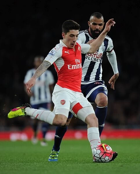 Arsenal's Hector Bellerin in Action Against West Bromwich Albion, Premier League 2015-16