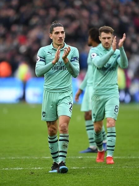 Arsenal's Hector Bellerin Applauding Fans after West Ham United Match, Premier League 2018-19