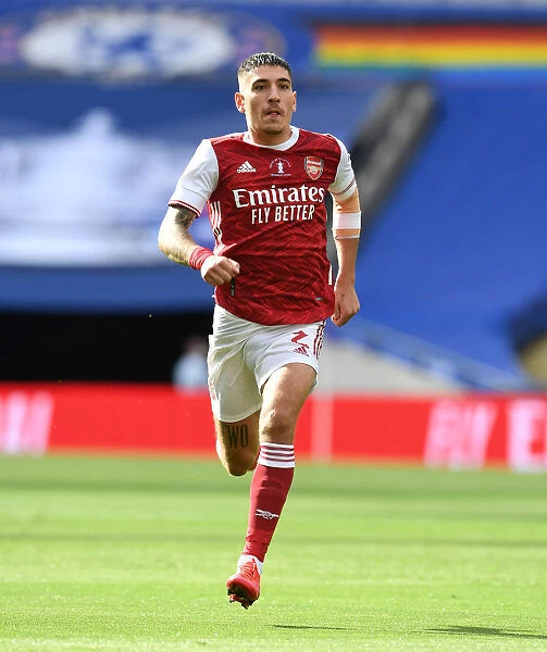 Arsenal's Hector Bellerin at Empty FA Cup Final Against Chelsea, 2020