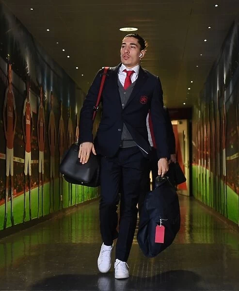 Arsenal's Hector Bellerin Heads to the Changing Room Before Arsenal v Manchester City, Premier League 2017-18