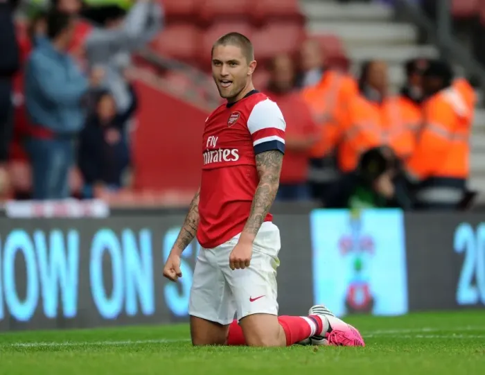 Framed Print : Arsenal's Henri Lansbury Scores in Pre-Season Victory over Anderlecht Framed Print : Arsenal's Henri Lansbury Scores in Pre-Season Victory over Anderlecht