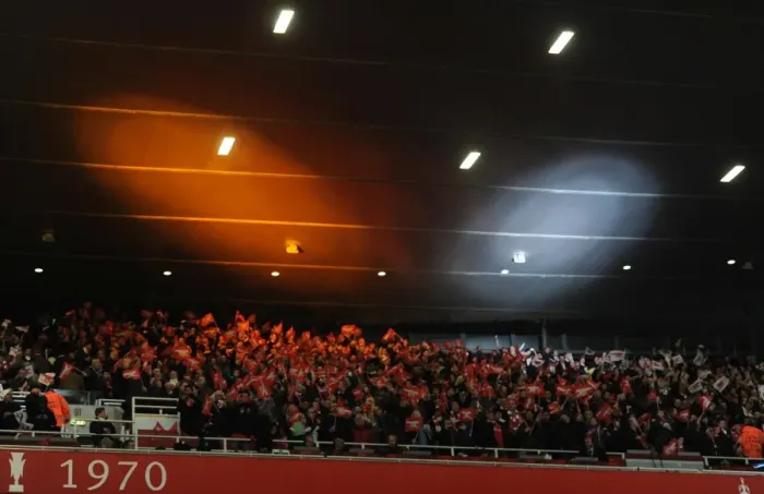 Framed Print : Arsenal's Historic 2-1 Victory over Barcelona in the UEFA Champions League at Emirates Stadium