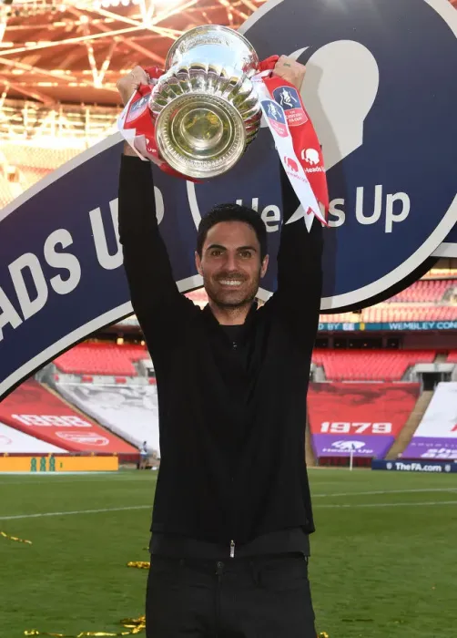Framed Print : Arsenal's Historic FA Cup Victory Against Chelsea in Empty Wembley Stadium: Mikel Arteta Celebrates Amidst the Pandemic Framed Print : Arsenal's Historic FA Cup Victory Against Chelsea in Empty Wembley Stadium: Mikel Arteta Celebrates Amidst the Pandemic