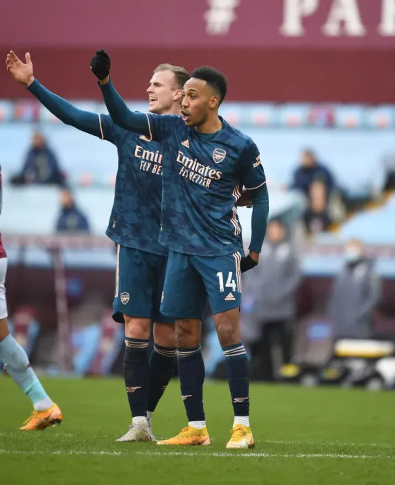 Framed Print : Arsenal's Holding and Aubameyang at Empty Villa Park: Aston Villa vs Arsenal, Premier League 2021 Framed Print : Arsenal's Holding and Aubameyang at Empty Villa Park: Aston Villa vs Arsenal, Premier League 2021