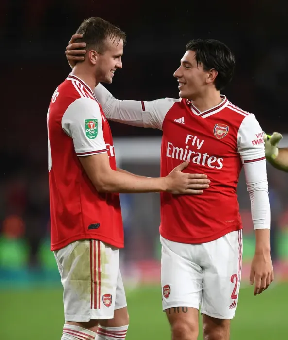 Framed Print : Arsenal's Holding and Bellerin: Carabao Cup Victory Celebration Framed Print : Arsenal's Holding and Bellerin: Carabao Cup Victory Celebration