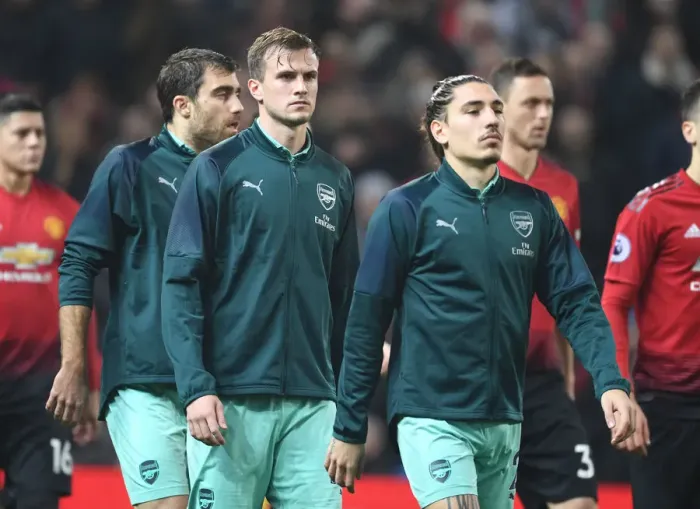 Framed Print : Arsenal's Holding and Bellerin: United Showdown Preparation (2018-19) Framed Print : Arsenal's Holding and Bellerin: United Showdown Preparation (2018-19)