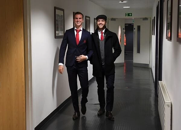 Arsenal's Holding and Chambers Before Clash Against Liverpool, 2017-18 Premier League