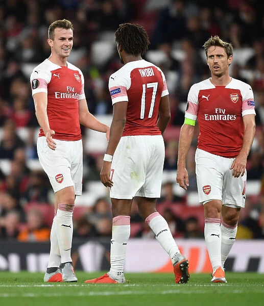 Arsenal's Holding, Iwobi, and Monreal: United in Action against Vorskla Poltava, UEFA Europa League 2018-19