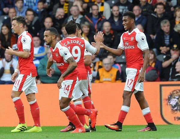 Arsenal's Iwobi and Cazorla: Celebrating Their First Goal Together Against Hull City (2016-17)