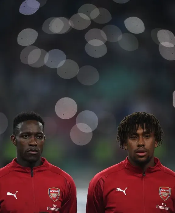 Framed Print : Arsenal's Iwobi and Welbeck Before Qarabag Match