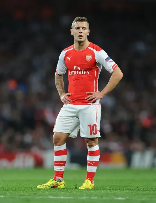 Framed Print : Arsenal's Jack Wilshere in Action against Besiktas in 2014 Champions League Qualifier