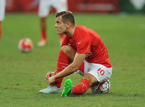 Arsenal's Jack Wilshere in Action Against Everton during 2015-16 Asia Trophy, Singapore