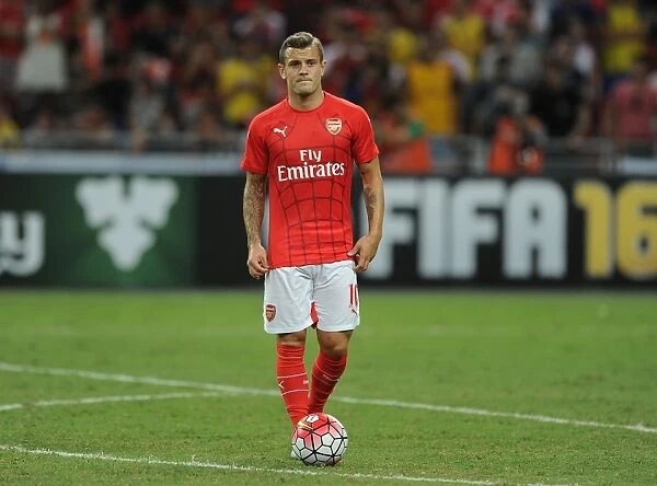 Arsenal's Jack Wilshere in Action against Everton at 2015-16 Barclays Asia Trophy, Singapore