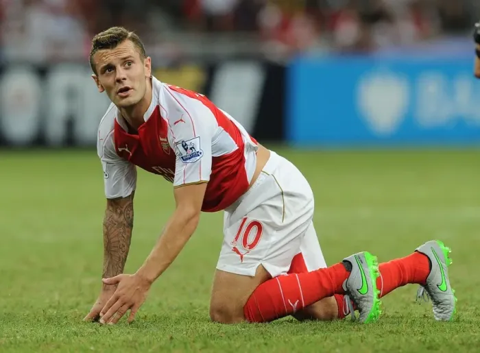 Framed Print : Arsenal's Jack Wilshere in Action Against Everton at 2015 Asia Trophy, Singapore