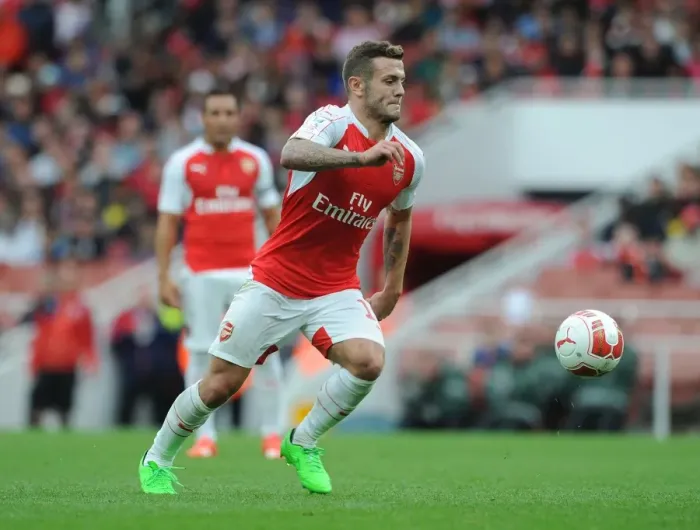 Framed Print : Arsenal's Jack Wilshere in Action against VfL Wolfsburg at Emirates Cup 2015 / 16