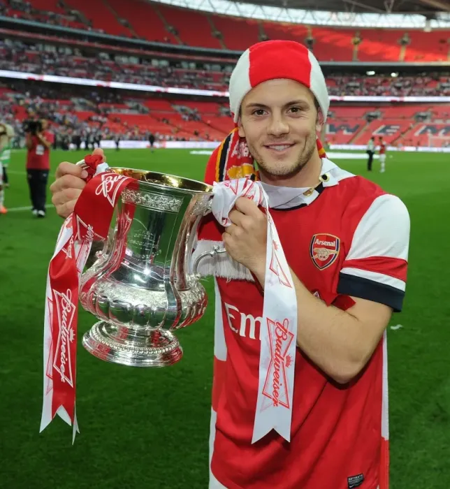 Framed Print : Arsenal's Jack Wilshere: FA Cup Victory Celebration at Wembley Stadium (2014)