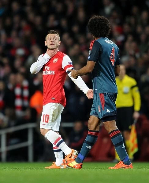 Arsenal's Jack Wilshere Faces Off Against Bayern Munchen's Dante in Champions League Showdown