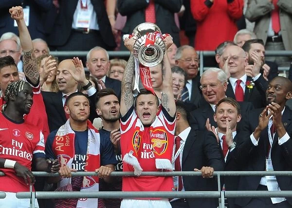 Arsenal's Jack Wilshere Lifts FA Cup after Arsenal v Hull City Victory