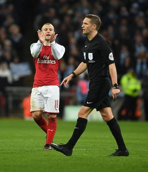 Arsenal's Jack Wilshere Protests to Ref during Carabao Cup Final vs Manchester City