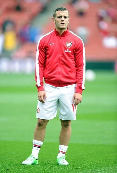 Arsenal's Jack Wilshere Readies for Kickoff Against Aston Villa (2013-14 Premier League)