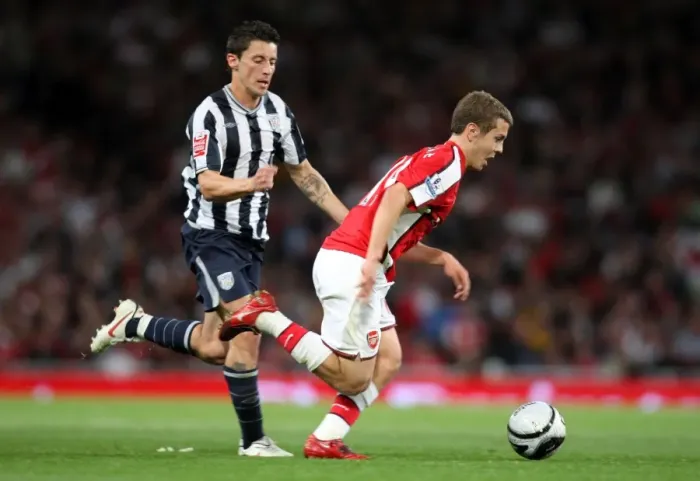 Framed Print : Arsenal's Jack Wilshere Scores Twice Against West Brom in Carling Cup Clash