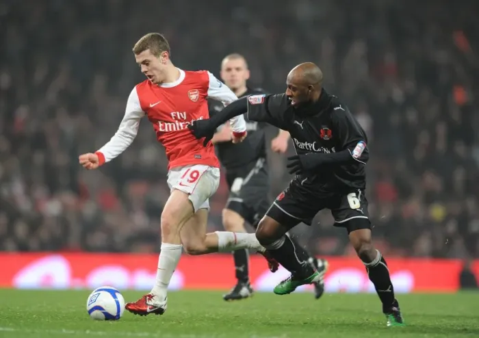 Framed Print : Arsenal's Jack Wilshere Shines in Dominant 5-0 FA Cup Win Against Leyton Orient (2011)
