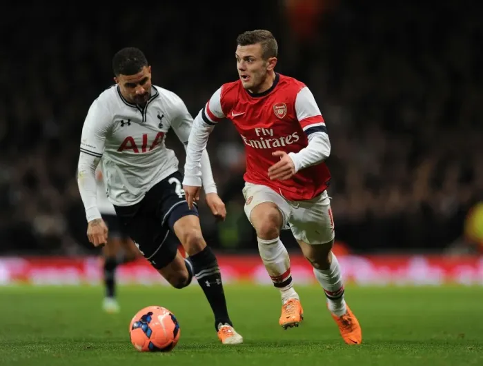 Framed Print : Arsenal's Jack Wilshere Surges Past Tottenham's Kyle Walker in FA Cup Clash Framed Print : Arsenal's Jack Wilshere Surges Past Tottenham's Kyle Walker in FA Cup Clash