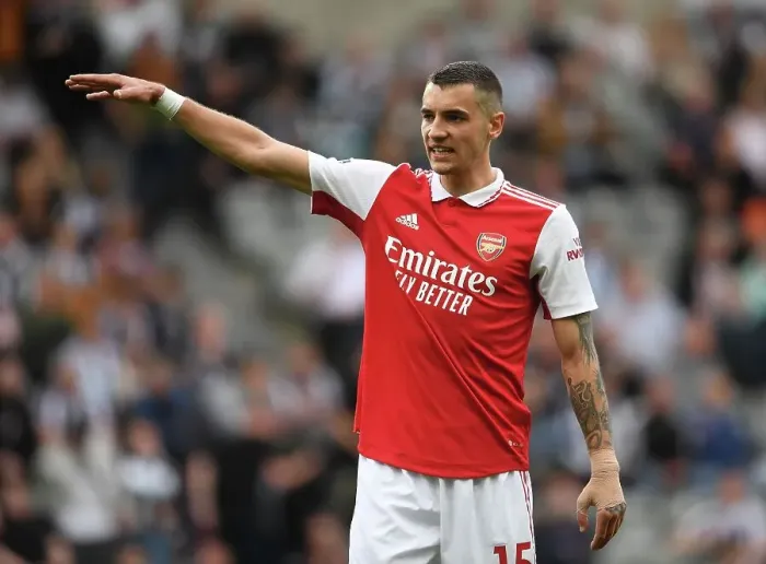Framed Print : Arsenal's Jakub Kiwior Goes Head-to-Head with Newcastle United in Premier League Battle (2022-2023)