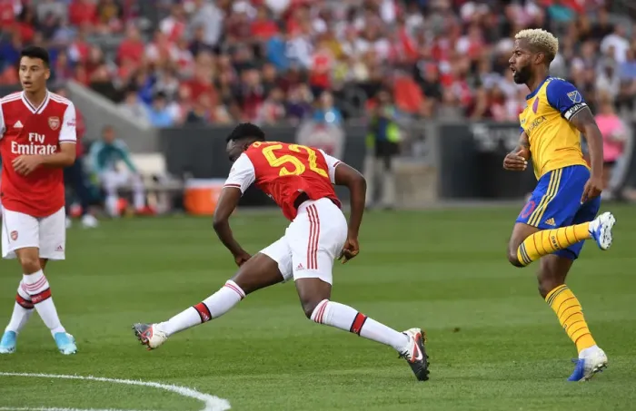 Framed Print : Arsenal's James Olayinka Scores Second Goal Against Colorado Rapids Framed Print : Arsenal's James Olayinka Scores Second Goal Against Colorado Rapids