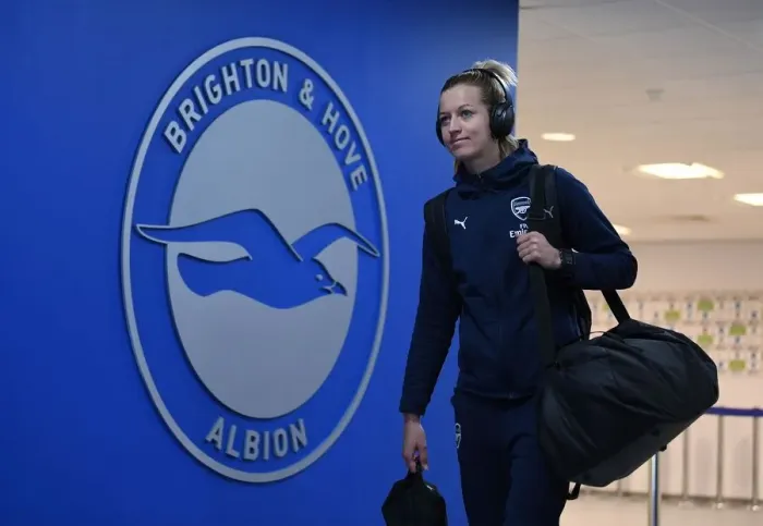 Framed Print : Arsenal's Janni Arnth Gears Up for FA WSL Clash Against Brighton & Hove Albion