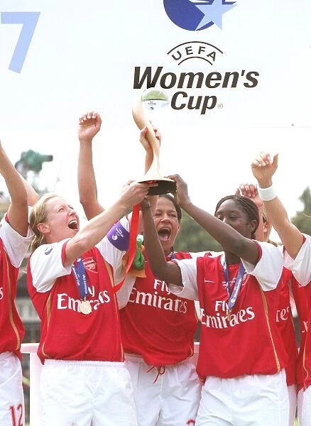 Arsenal's Jayne Ludlow and Anita Asante Celebrate UEFA Cup Victory
