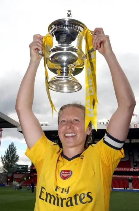Framed Print : Arsenal's Jayne Ludlow Celebrates FA Cup Victory with the Trophy: Arsenal Ladies 4-1 Charlton Athletic (2007 FA Cup Final) Framed Print : Arsenal's Jayne Ludlow Celebrates FA Cup Victory with the Trophy: Arsenal Ladies 4-1 Charlton Athletic (2007 FA Cup Final)