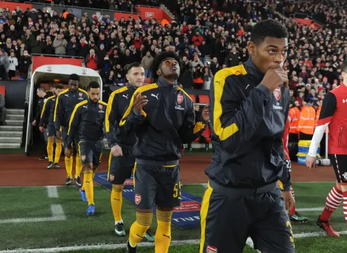 Framed Print : Arsenal's Jeff Reine-Adelaide Prepares for FA Cup Clash Against Southampton