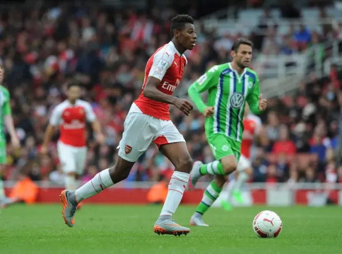 Framed Print : Arsenal's Jeff Reine-Adelaide Stars in Emirates Cup Match against VfL Wolfsburg