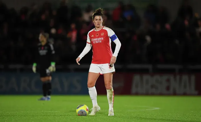 Framed Print : Arsenal's Jennifer Beattie in Action: Arsenal Women vs. Bristol City Women - Conti Cup Clash at Meadow Park