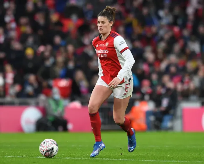 Framed Print : Arsenal's Jennifer Beattie in Action at the FA Women's Cup Final vs. Chelsea at Wembley Stadium