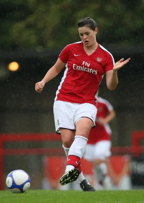 Framed Print : Arsenal's Jennifer Beattie Scores in Historic 9-0 UEFA Women's Champions League Victory